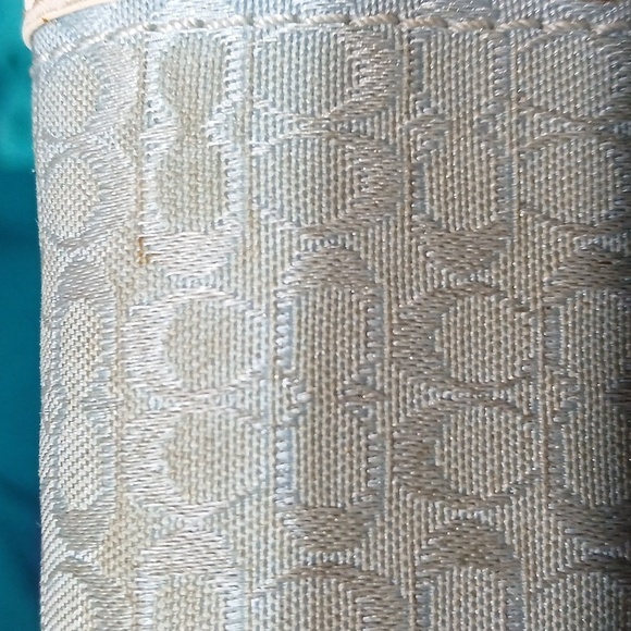 Coach Womens Wallet Light Blue Signature Tri-Fold Leather Canvas Buckle - Picture 7 of 7